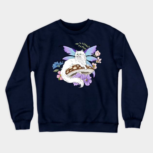 Fairy Cat Crewneck Sweatshirt by tigressdragon